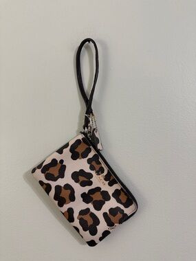 Coach Leopard-Print Wristlet in Pink, Brown & Black